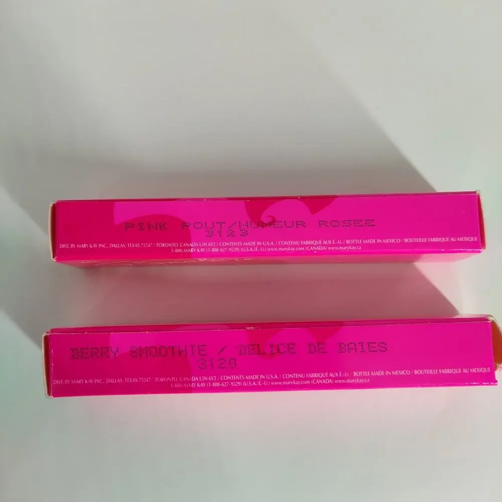 2X Mary Kay Signature Lip Glosses Pink Pout 3123 Berry Smoothie 3120